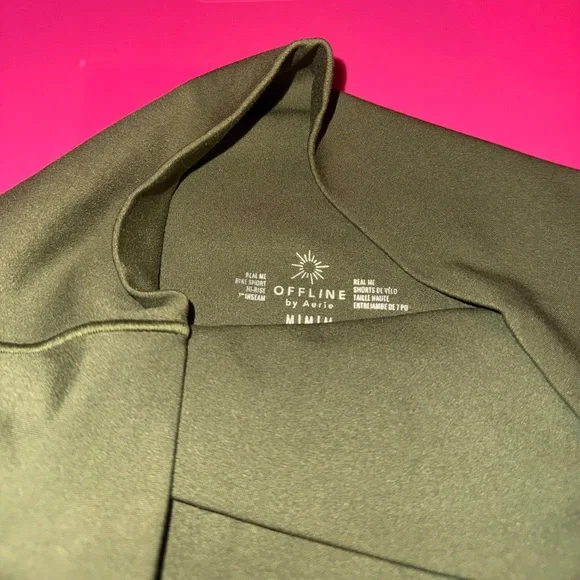 Aerie Olive Green Bike Shorts - Picture 3 of 5